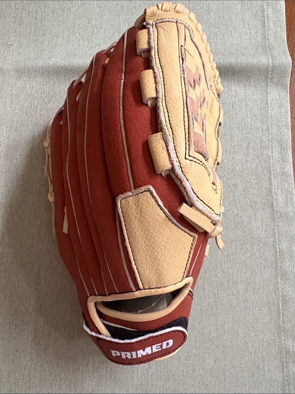 Men's Two-Tone Red & Tan Baseball Glove